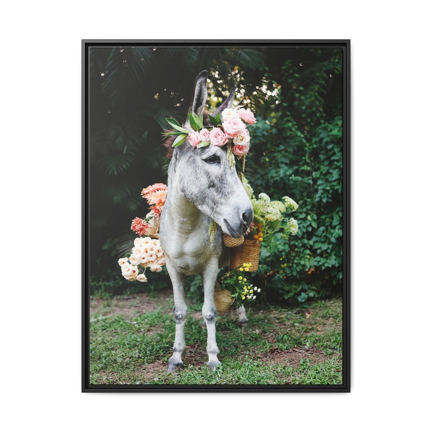 Esperando con flores